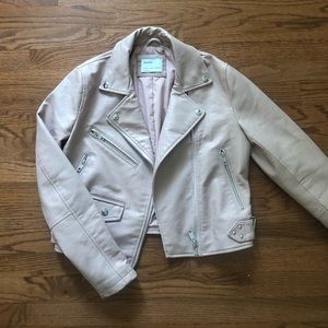 Blush faux leather jacket